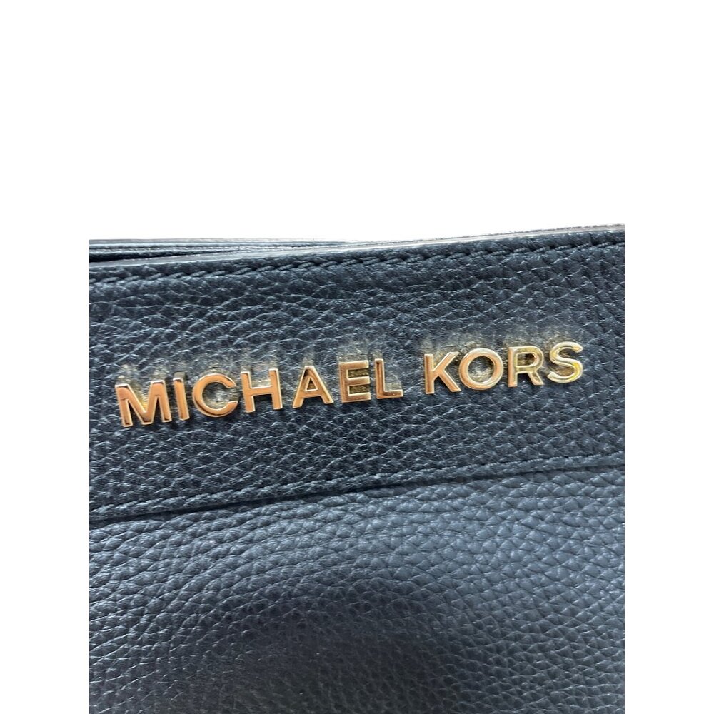 Michael Kors womans Balck Jet Set Large Chain Gold leather Shoulder Tote Handbag - Picture 3 of 16